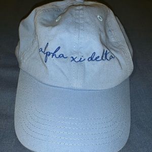 Alpha Xi Delta denim baseball hat